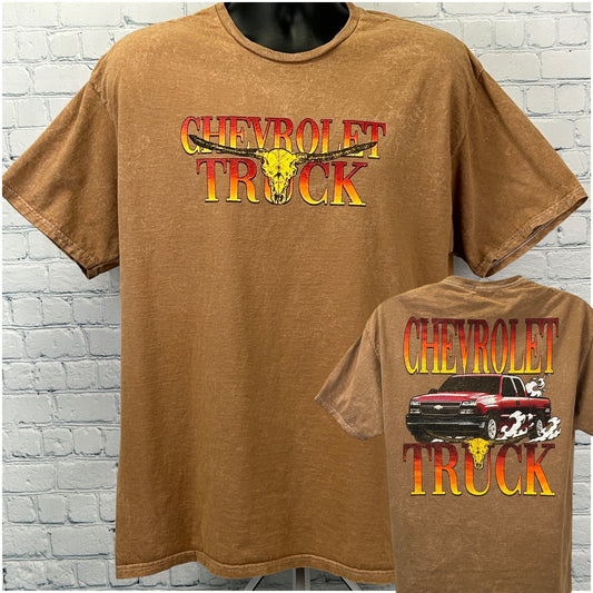 Chevrolet Silverado Pickup Truck T Shirt Chemistry GM Official Brown L Large
