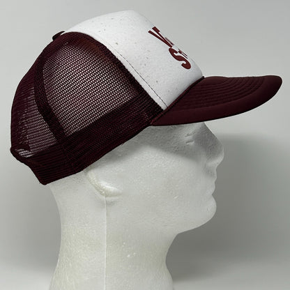 Vintage 80s Van n Truk Stuff Trucker Hat Baseball Cap Truck Mesh Snapback Red - Neon Vintage