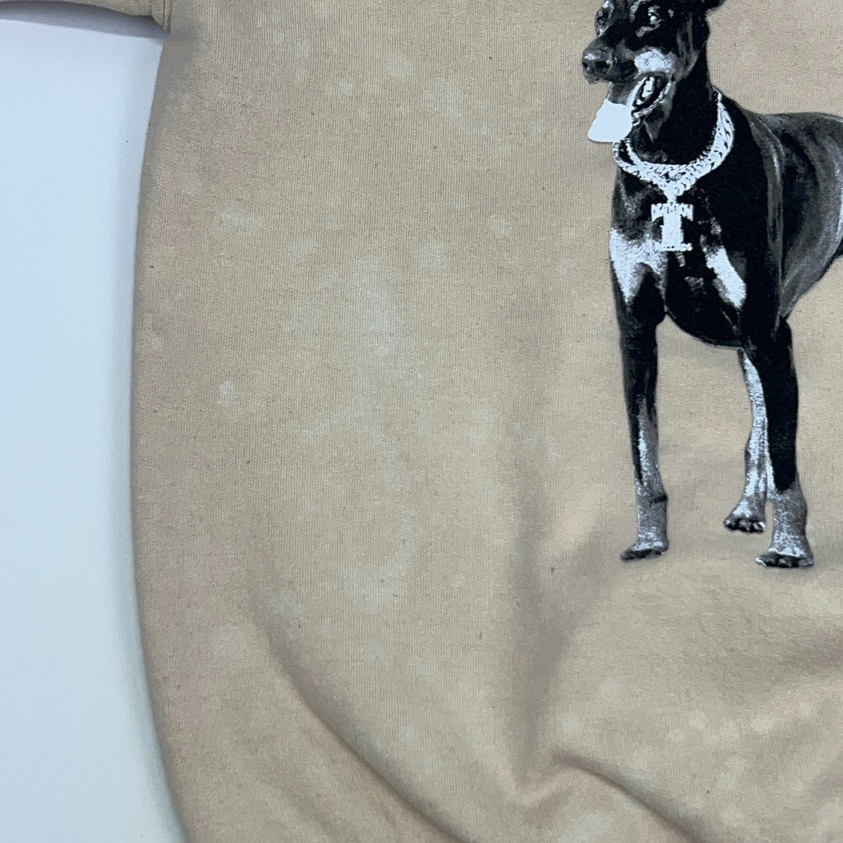Death Row Records Doberman Dogs Crewneck Sweatshirt XL X-Large Cream Hip Hop Rap