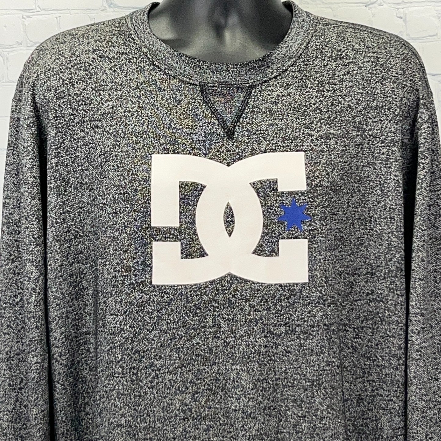 DC Shoes Lightweight Sweatshirt XL X-Large Gray Blue Logo Pullover Streetwear