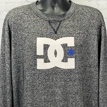 DC Shoes Lightweight Sweatshirt XL X-Large Gray Blue Logo Pullover Streetwear