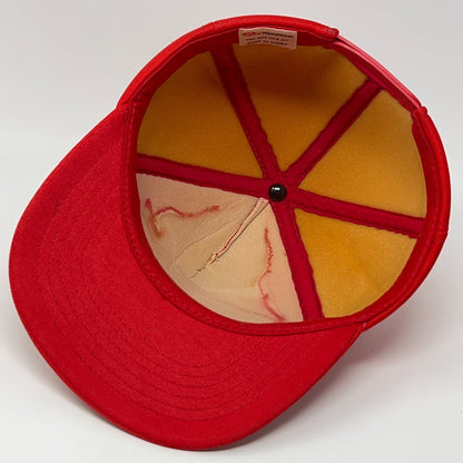Vintage 80s Stevenson Trucking Trucker Hat Baseball Cap Vandalia MO Snapback Red