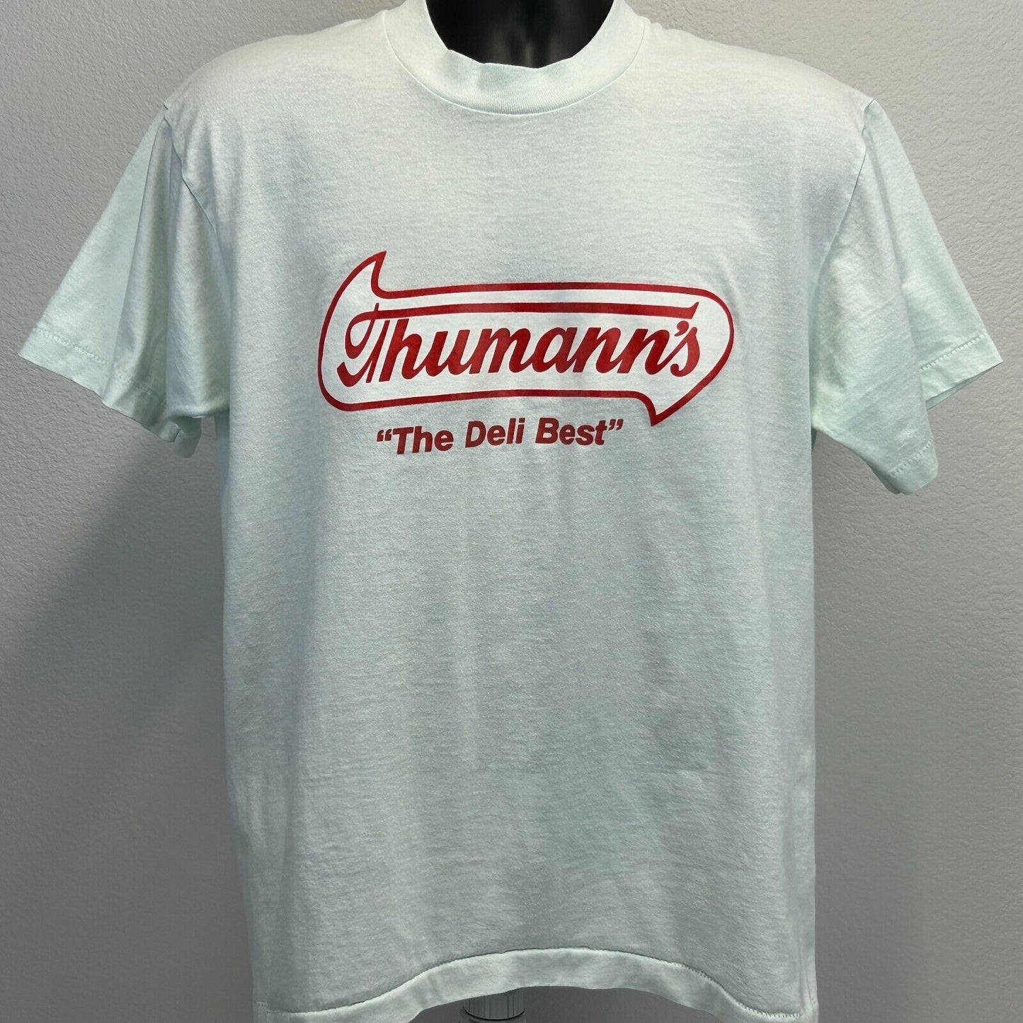 Vintage Thumanns Deli Best T Shirt Mens Large 90s Stransky Provisions USA Green