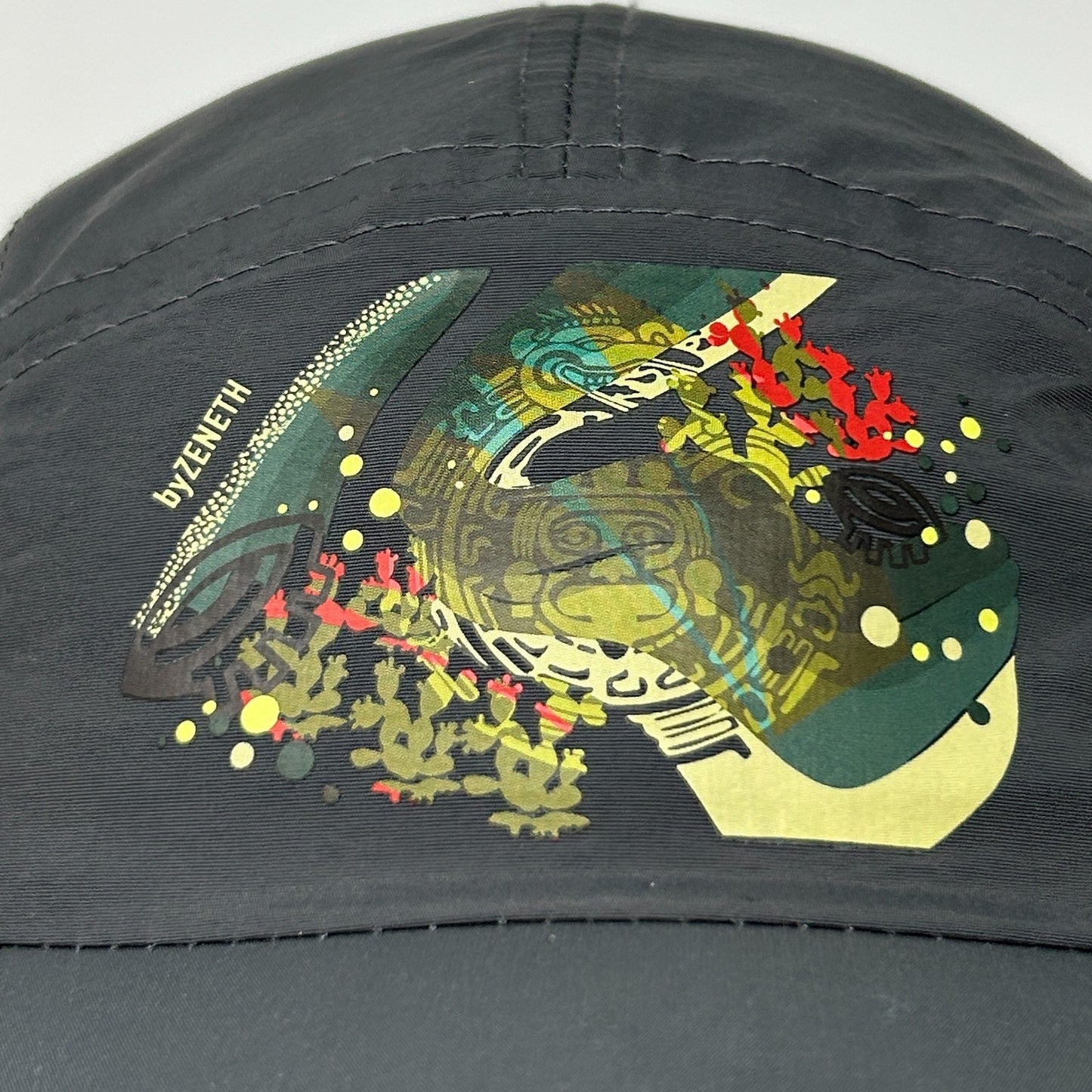 Toyota ByZeneth Camp Hat Baseball Cap Art Mural Mexican 5 Panel Strapback Gray