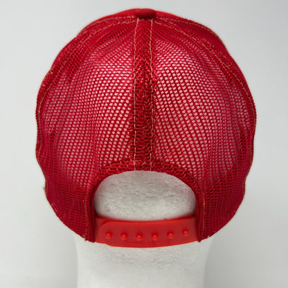 Vintage 80s Wisconsin Badgers Trucker Hat Baseball Cap Red 5 Panel Mesh Snapback - Neon Vintage