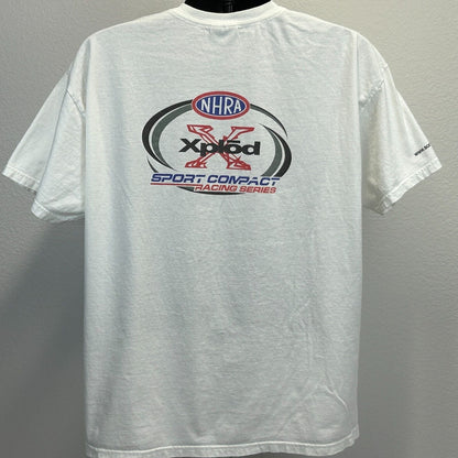 Vintage NHRA Xplod Sport Compact Racing Series T Shirt Mens X-Large Sony White