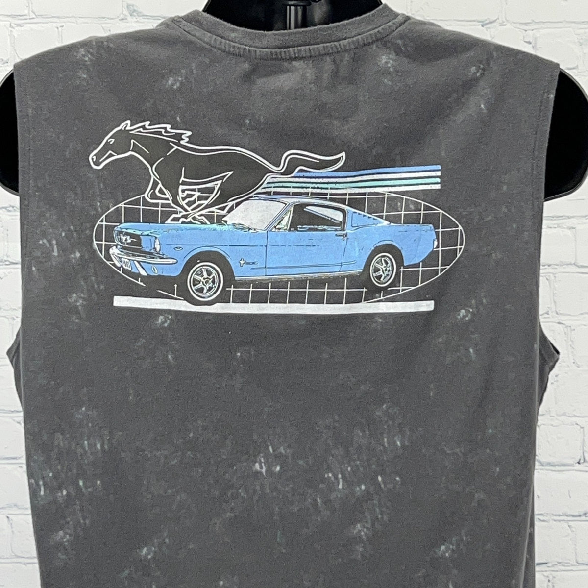 Ford Mustang 1965 Fastback T Shirt L Large Sleeveless Muscle Car Graphic Tee