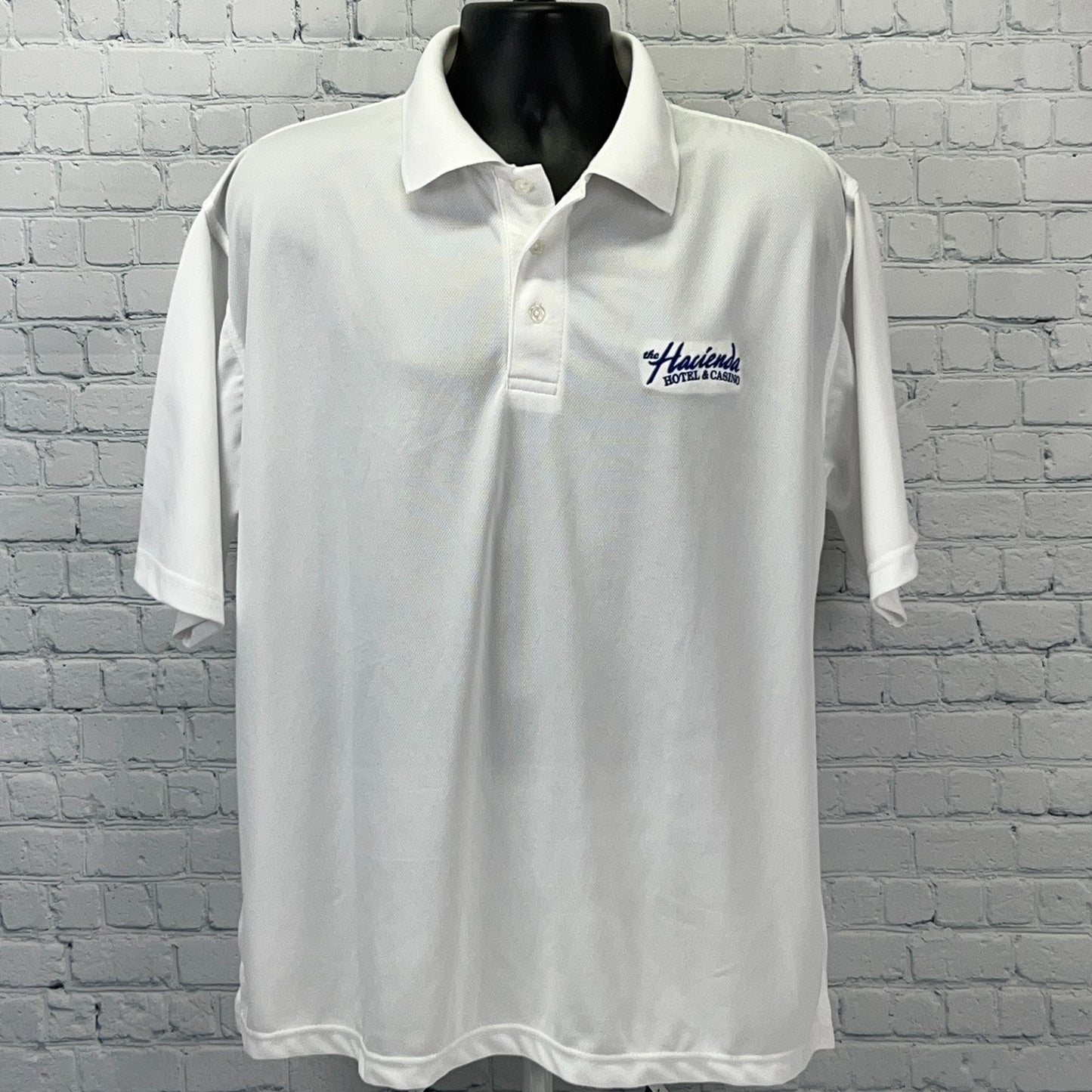 Vintage 90s Hacienda Hotel Casino Las Vegas Polo Shirt Gambling White XL X-Large