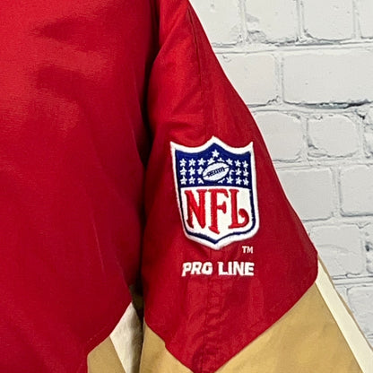 Vintage San Francisco 49ers Starter Pro Line Jacket XXL 2XL Red Anorak Pullover