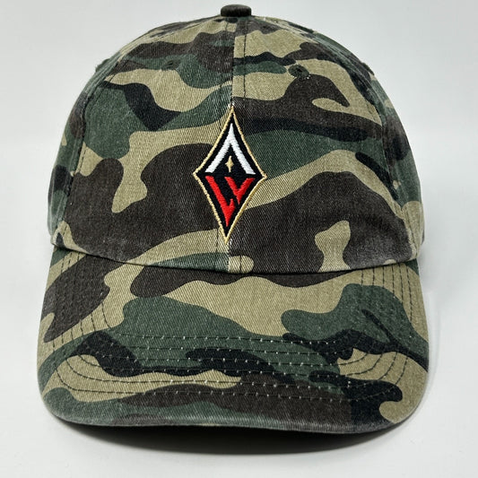 Las Vegas Aces Dad Hat Cap WNBA Camo Camouflage Military 6 Panel Strapback Green - Neon Vintage