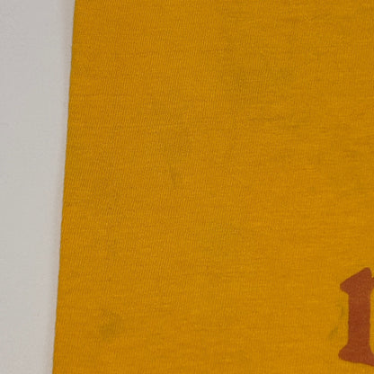 Vintage 70s Steer N Stein Stay Off Grass Drink Wine T Shirt Yellow XS X-Small