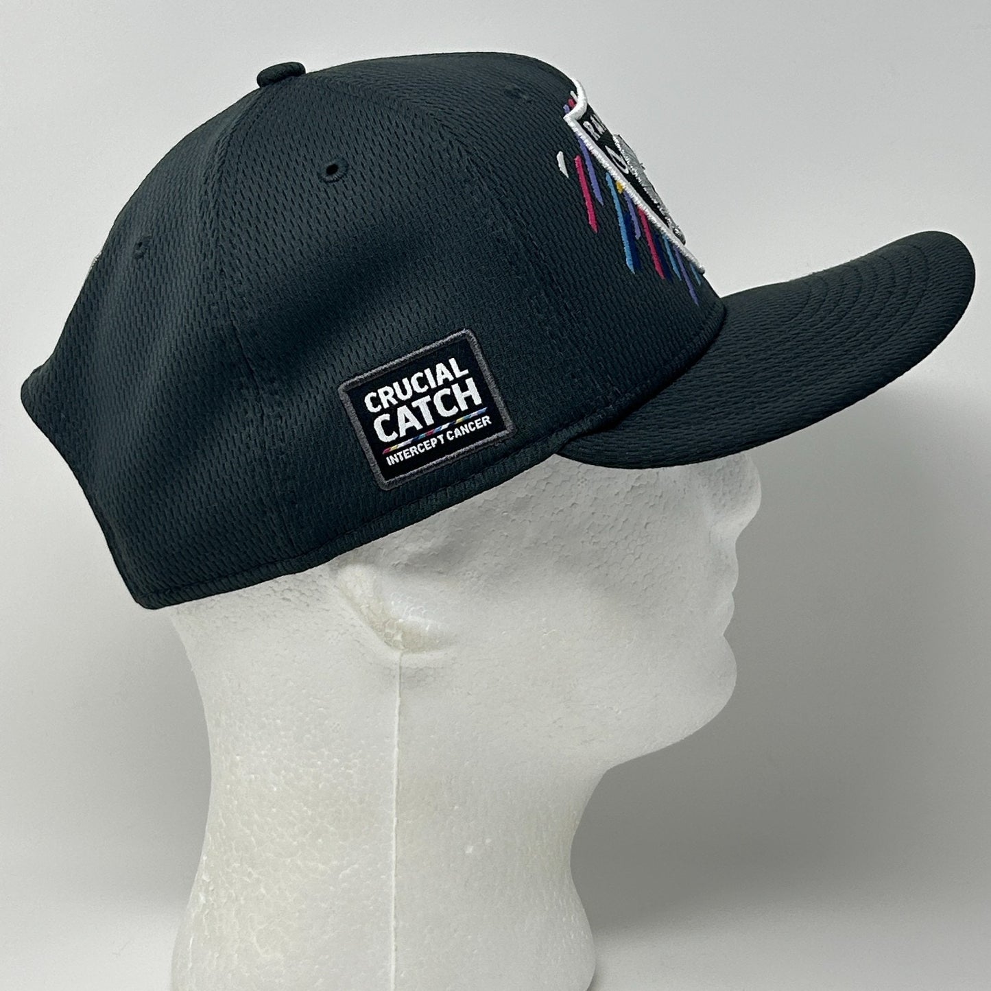 Las Vegas Raiders Hat Baseball Cap New Era Cancer Crucial Catch Gray Snapback