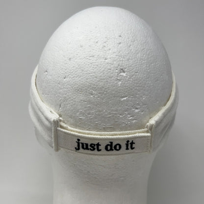 Nike Swoosh Logo Just Do It Visor Hat Cap Tennis Golfer Golfing Strapback White