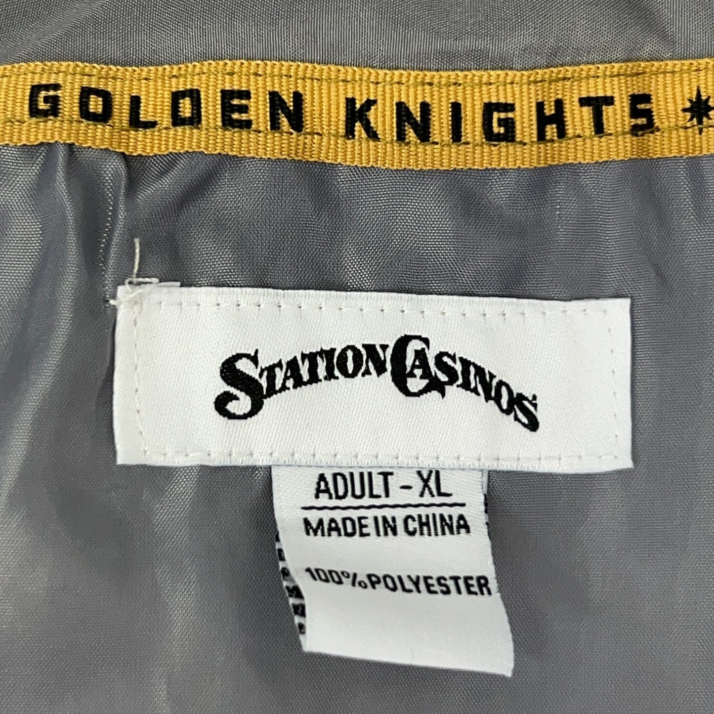 Las Vegas Golden Knights Quilted Jacket Mens XL X-Large Gray Station Casinos NHL
