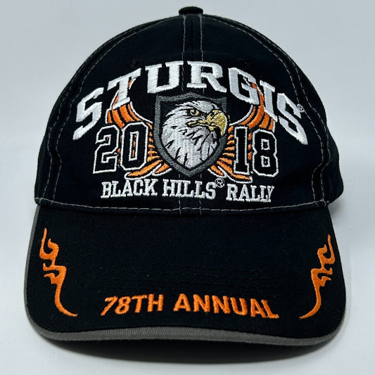 Sturgis Black Hills Motorcycle Rally 2018 Hat Baseball Cap Biker Strapback Black