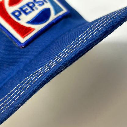 Pepsi Cola Patch 3 Stripe Snapback Trucker Hat Vintage 80s Blue USA Baseball Cap