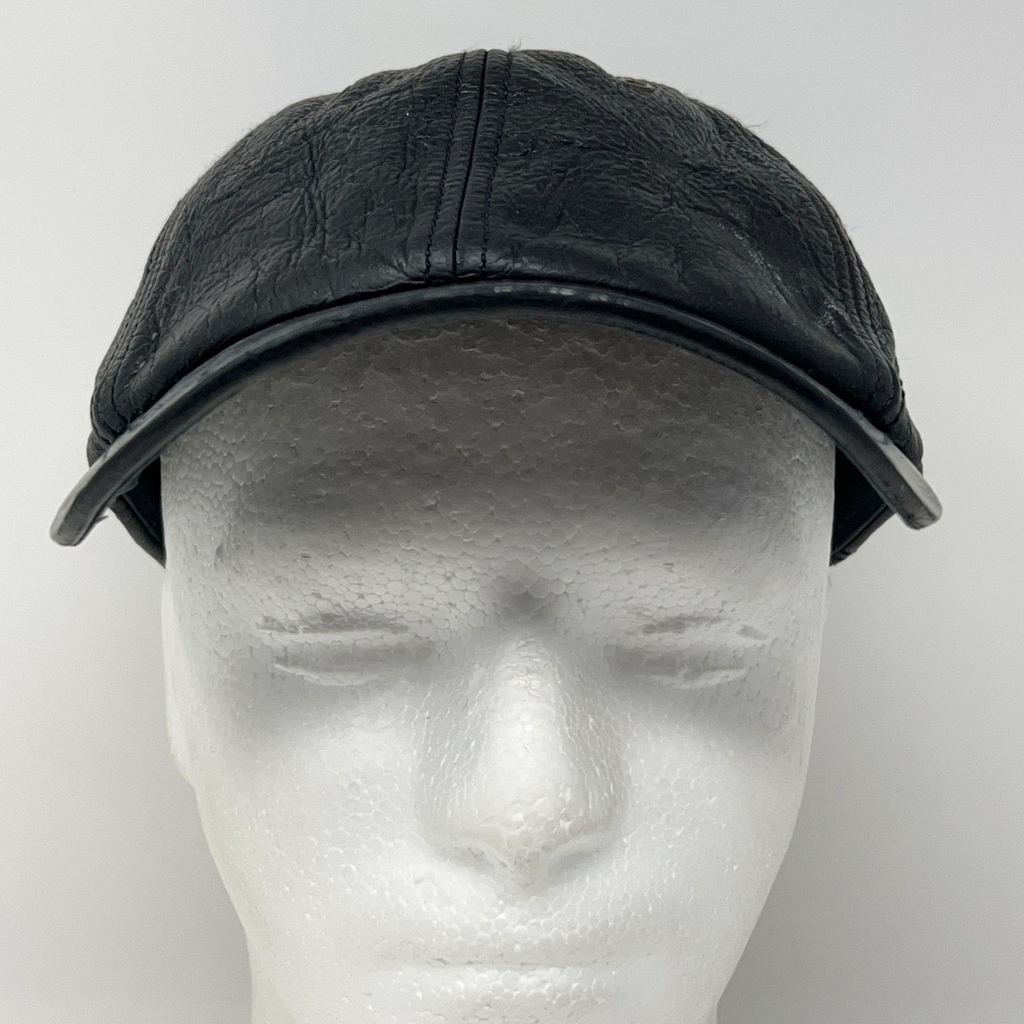 Vintage 90s Wilsons Leather Hat Baseball Cap 6 Panel Strapback Black