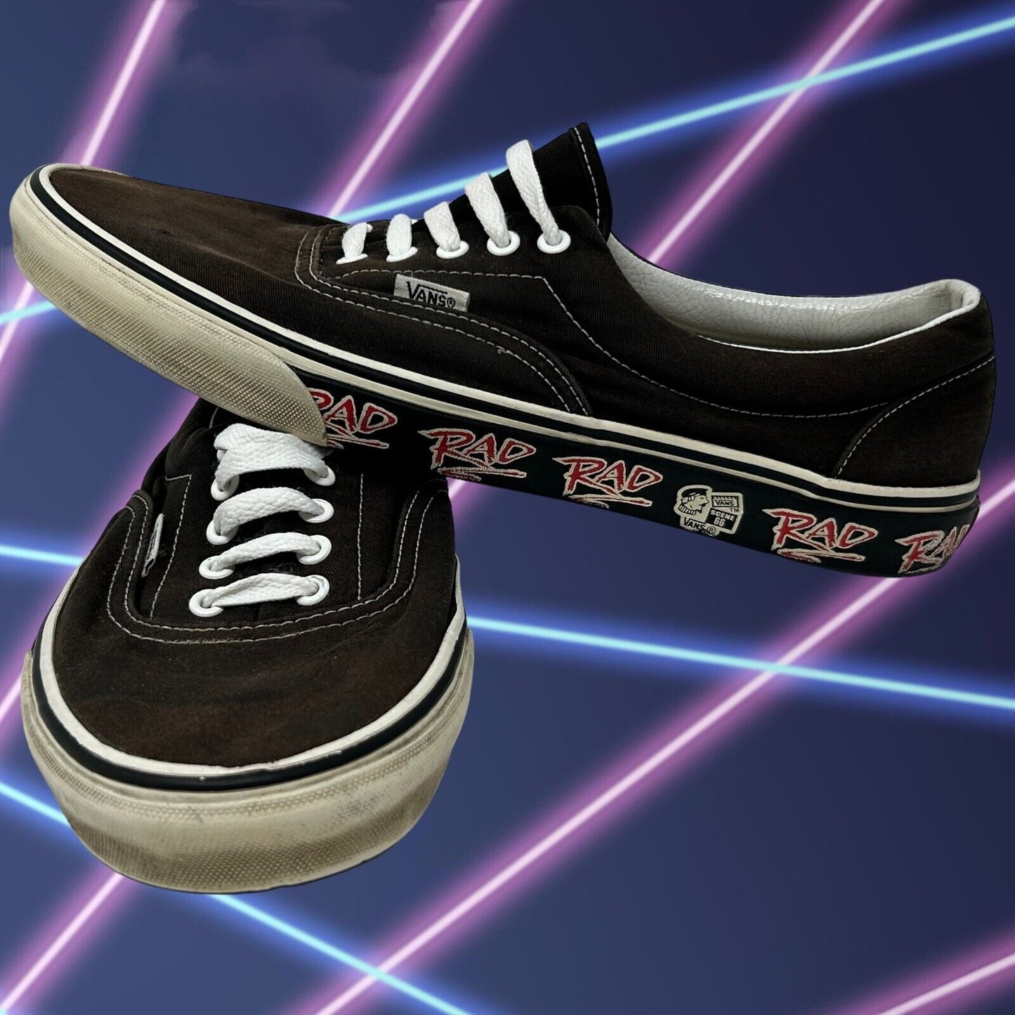 Zapatillas de deporte de caña baja Vans Era Rad BMX Movie para hombre, color negro, con cordones, 12/13