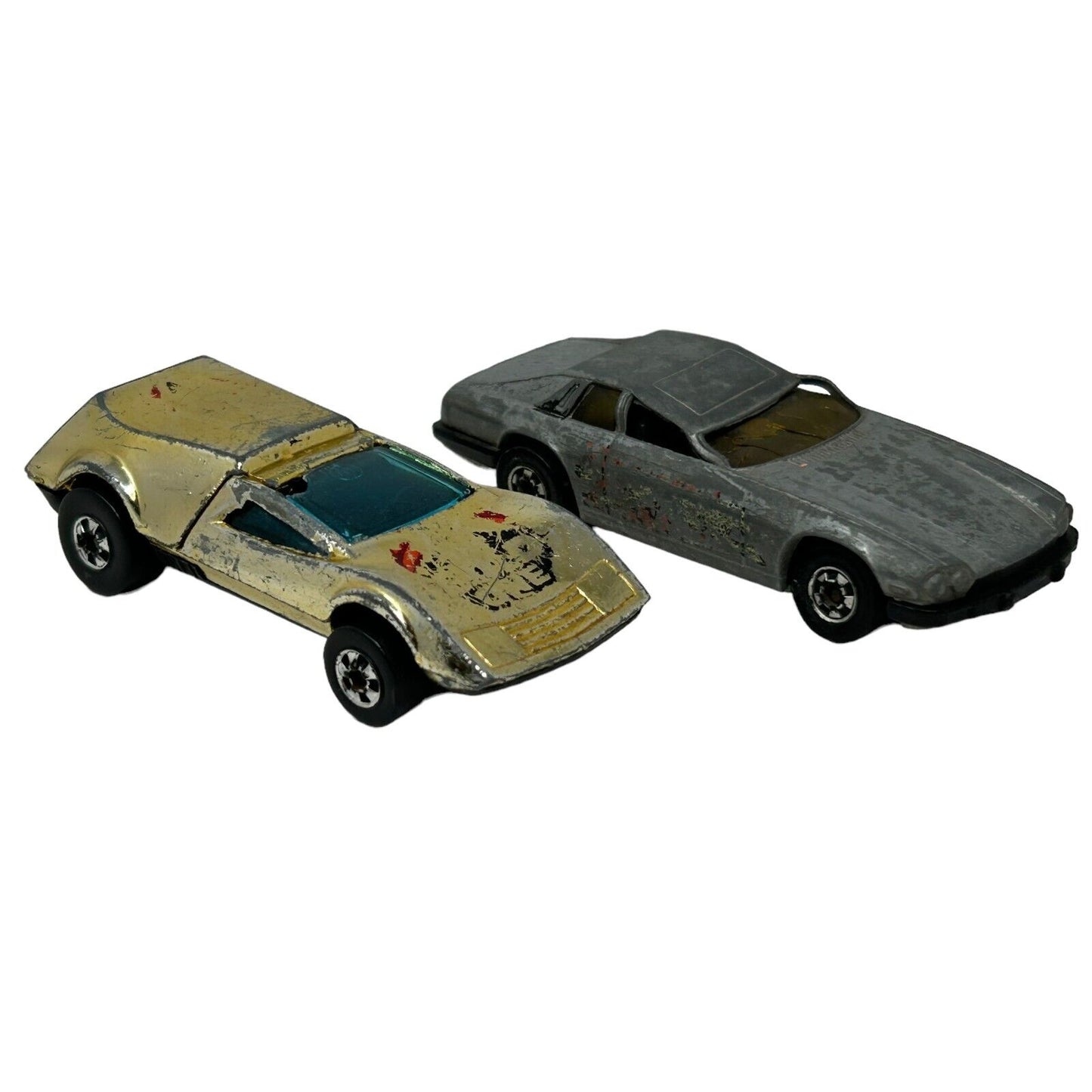 2 Hot Wheels Jaguar XJS Buzz-Off The Gold One Diecast Toy Car Vintage For Repair