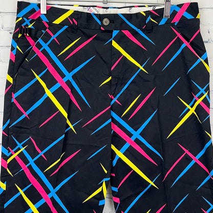 Royal and Awesome Par Tee Golf Pants Black Golfer Golfing Pockets Mens 38x30