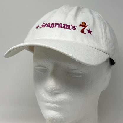 Vintage 90s Seagrams 7 Dad Hat Baseball Cap Americas Spirit Strapback White