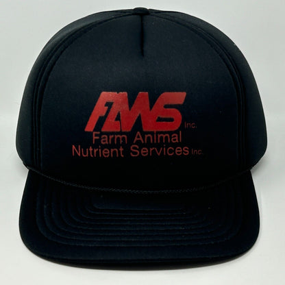 Gorra de béisbol negra con el logo de Farm Animal Nutrient Services de FANS Farmer Farming