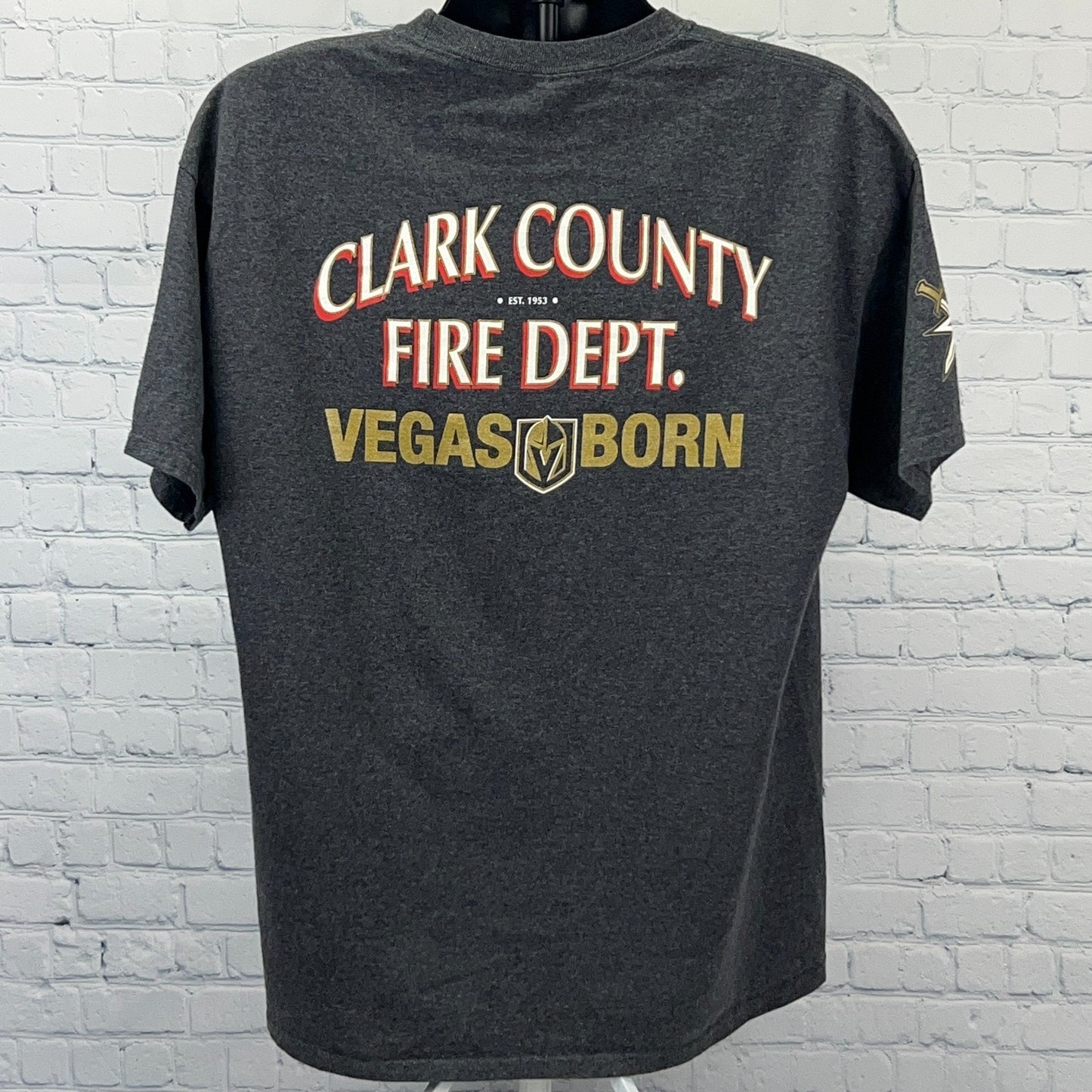 Las Vegas Golden Knights Clark County Fire Dept T Shirt Fireman Gray XL X-Large