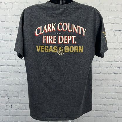 Las Vegas Golden Knights Clark County Fire Dept T Shirt Fireman Gray XL X-Large