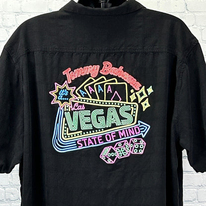 Tommy Bahama Las Vegas State of Mind Hawaiian Camp Shirt Casino Silk Black 3XLB