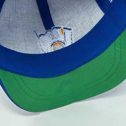 Vintage 80s Milwaukee Brewers Youth Trucker Hat Baseball Cap MLB Snapback Blue