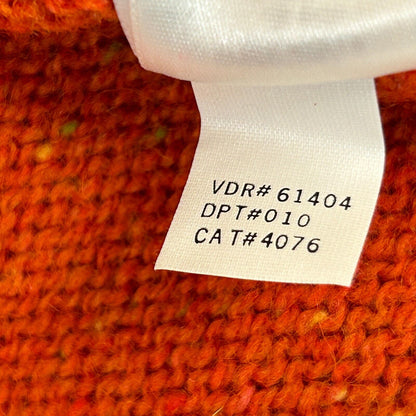 Eddie Bauer 复古 90 年代羊毛混纺毛衣 橙色 V 领美国制造 大号
