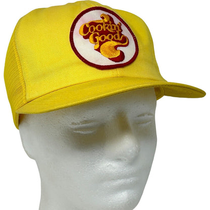 Vintage Cookin Good Trucker Hat Baseball Cap Chicken K-Brand K-Products Yellow