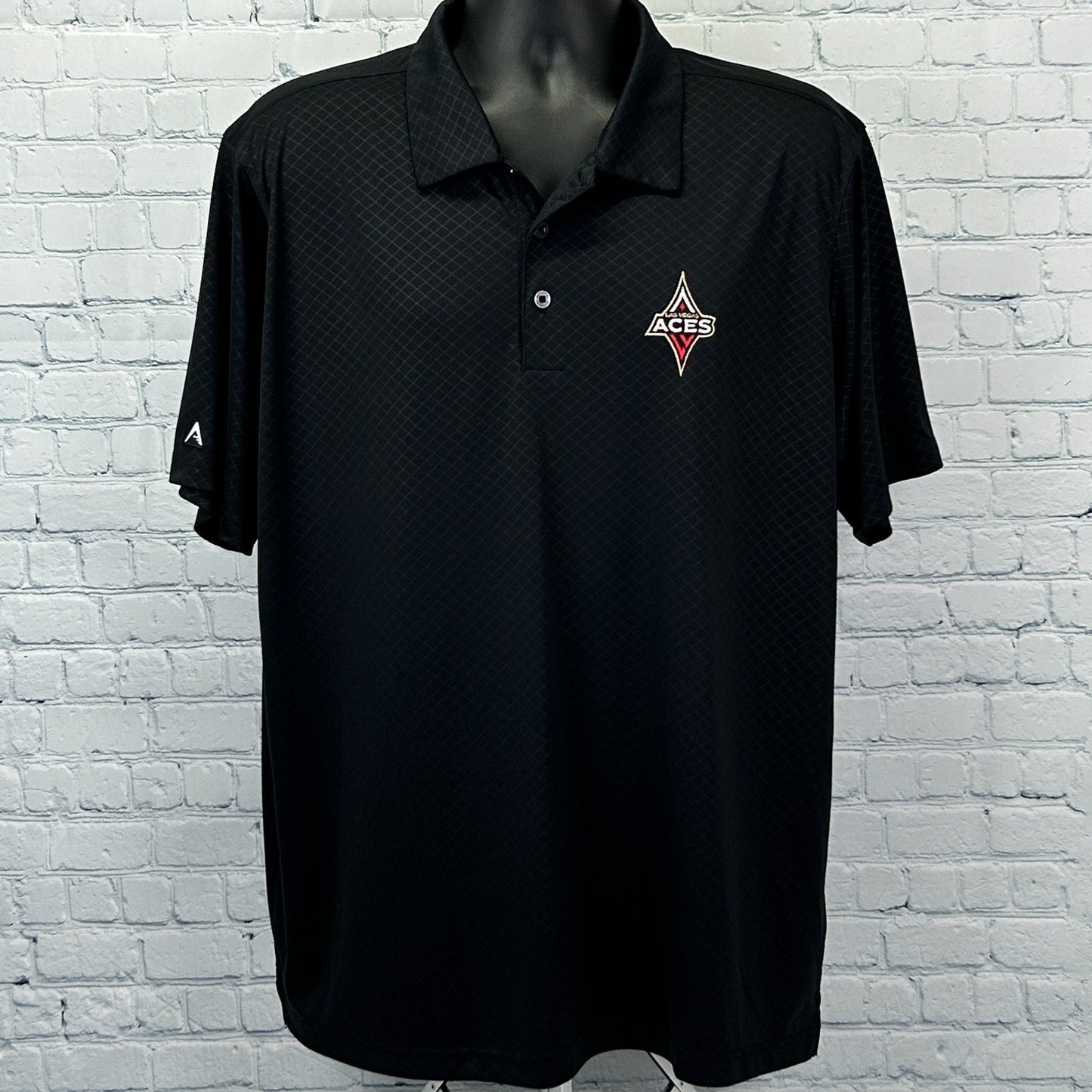 Las Vegas Aces Polo Shirt Antigua WNBA Basketball Golfer Black Mens XL X-Large