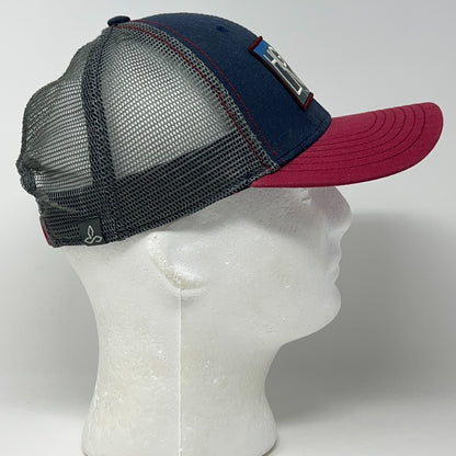 Higher Living Patch Trucker Hat Baseball Cap Prana 6 Panel Mesh Snapback Blue