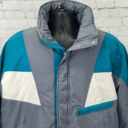 Vintage 80s 90s Profile Ski Jacket Coat Gray Skiing Skier Snowboarding L Large