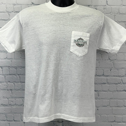 Vintage 90s Northwest Territory Adventure Gear T Shirt Bald Eagle White M Medium