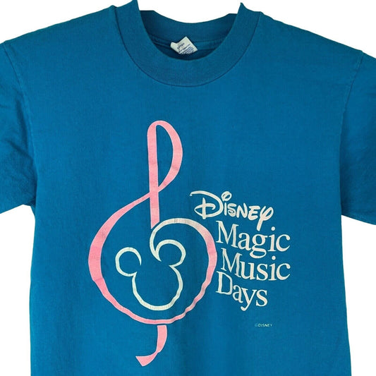 Vintage Disney Magic Music Days T Shirt Small 90s Disneyland USA Made Mens Blue