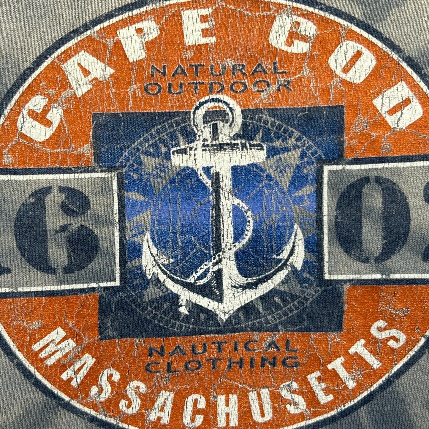 Vintage Cape Cod Massachusetts T Shirt X-Large Nautical Tie Dye USA Mens Blue