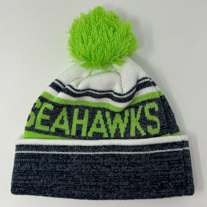 Seattle Seahawks Cuffed Pom Pom Beanie Toque Winter Hat NFL New Era Green
