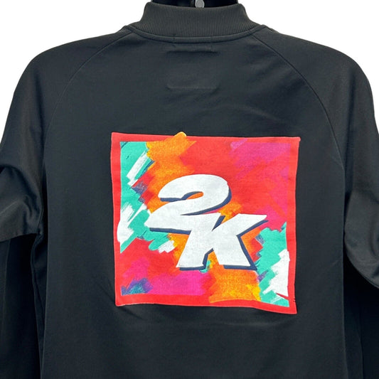 Black New Era Jacket featuring a colorful 2K Video Games logo on the back for a stylish look