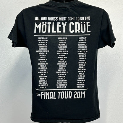 Motley Crue 2014 Final Tour T Shirt Mens Small Concert Heavy Metal Band Black