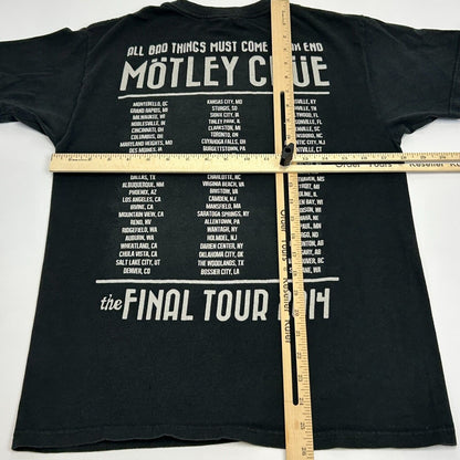 Motley Crue 2014 Final Tour T Shirt Mens Small Concert Heavy Metal Band Black