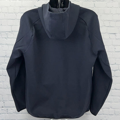 Lacoste Hooded Zip Jacket Mens XL X‑Large Navy Blue Croc Logo Cotton Blend