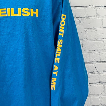 Billie Eilish Don’t Smile At Me T Shirt XL X-Large Blue Long Sleeve Pop Music