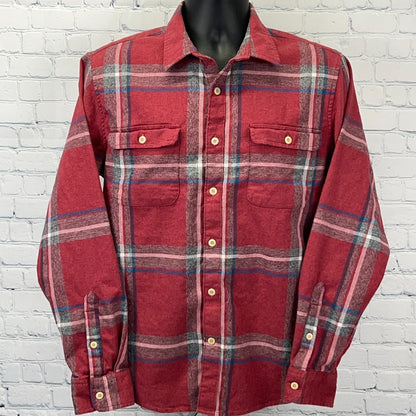 Lucky Brand Humboldt Plaid Workwear Button Front Shirt Red Long Sleeve M Medium