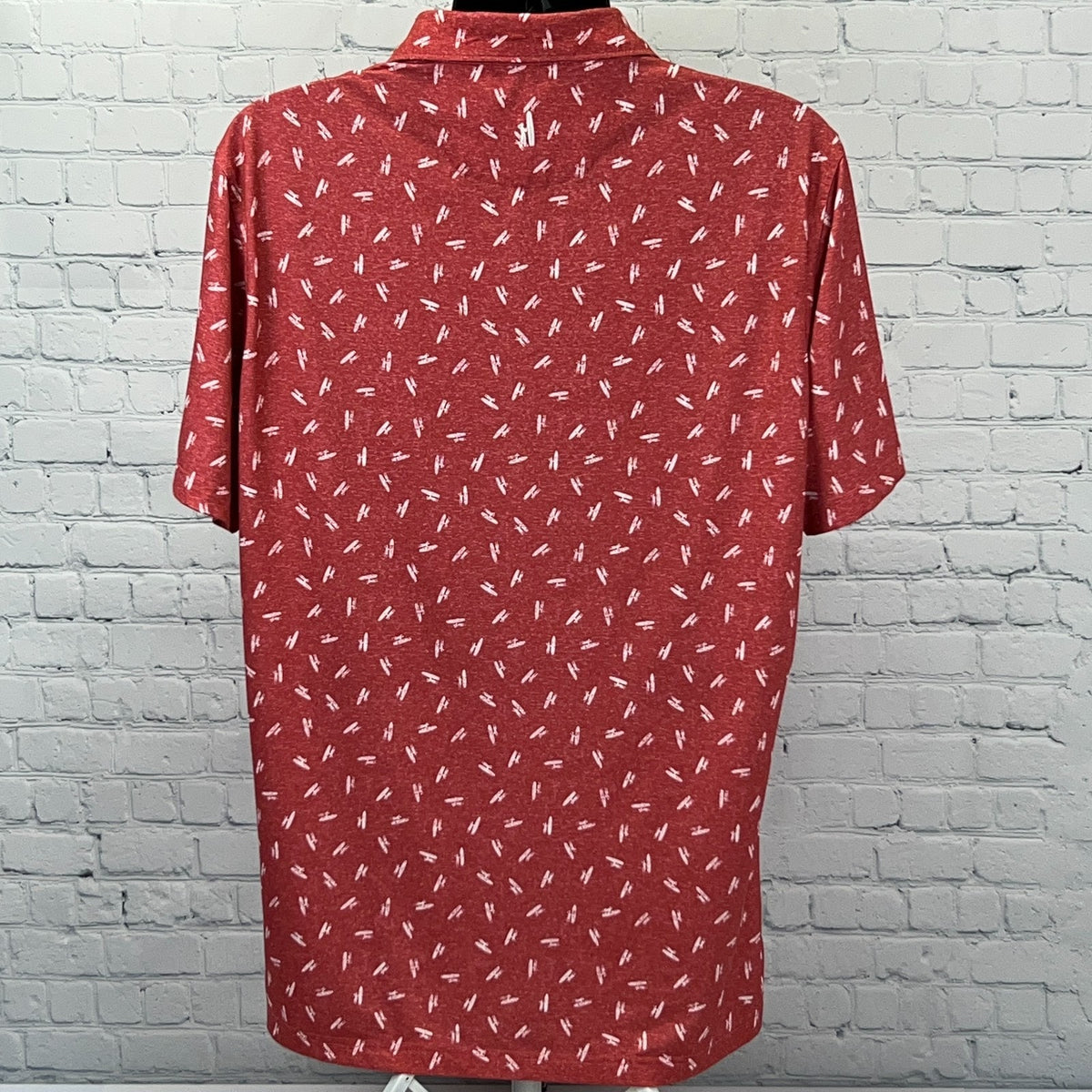 Johnnie-O Exeter Revere Golf Club Las Vegas Polo L Large Red Surfboard Print - Neon Vintage