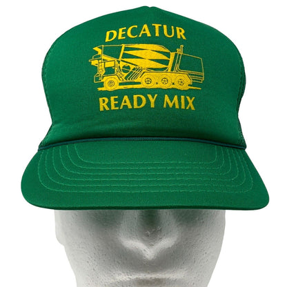 Decatur Ready Mix Cement Snapback Trucker Hat Vintage 80s 90s Mesh Baseball Cap