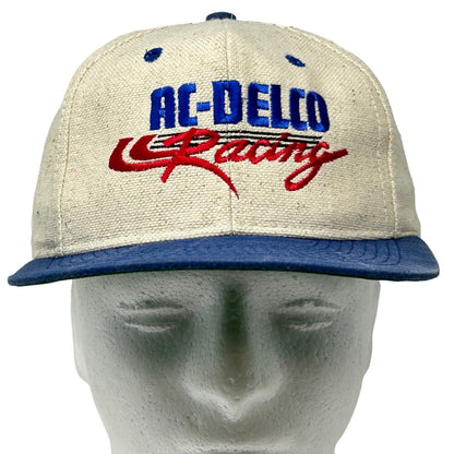 AC Delco Auto Racing Hat Vintage 90s Motorsports Canvas Snapback Baseball Cap