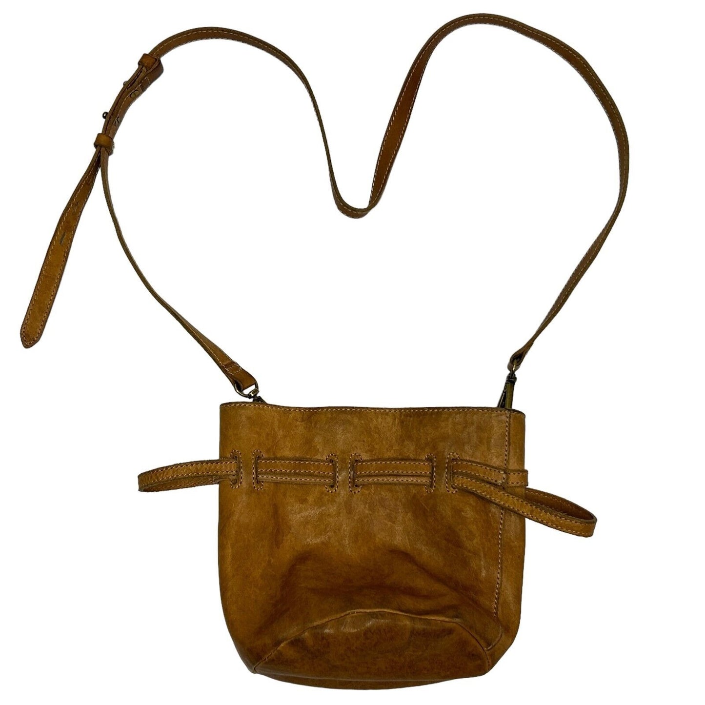 Madewell The Florence Leather Drawstring Crossbody Bag Purse Small Womens Brown