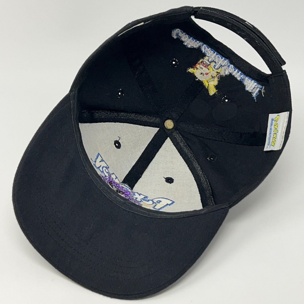 Vintage Pokemon Gengar Pikachu Nintendo Black Strapback Baseball Hat Cap Anime